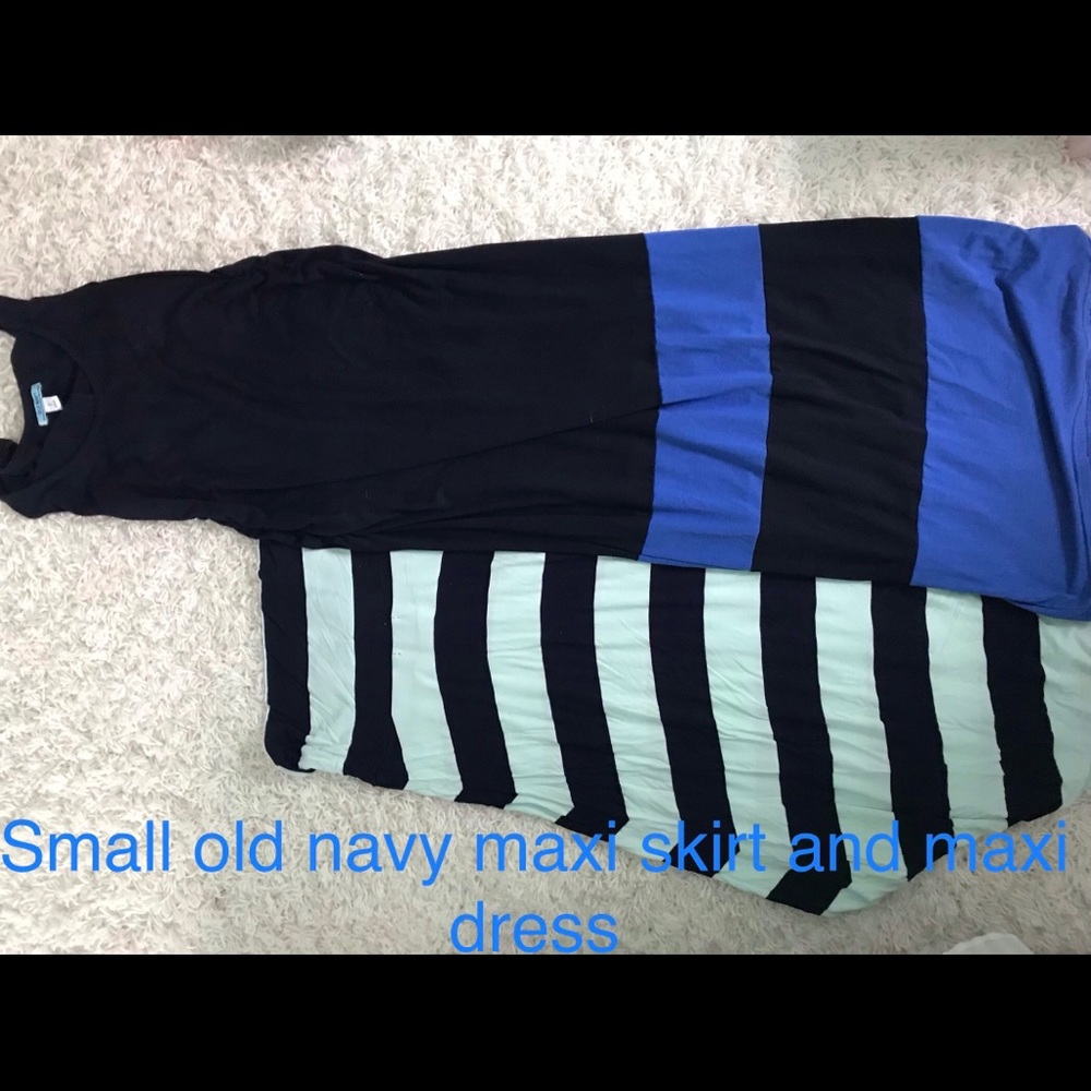 Maxi dress and maxi skirt